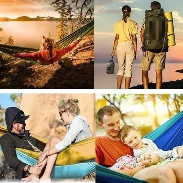 Portable Outdoor Hanging Hammock Bed, Single Person Camping Swing, Matching Nylon Cloth, Tough High Density Parachute Fabric image 4