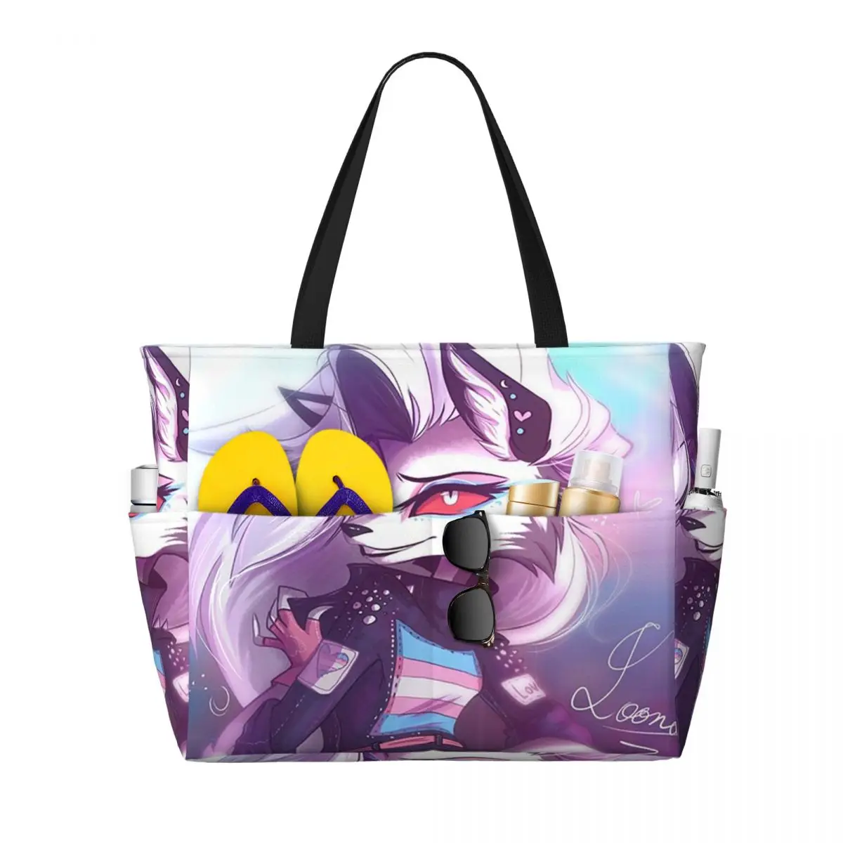 

Helluva Boss Loona Beach Tote Bag Sport Gym Yoga Duffle Large Tote Bag Women Travel Bag Fitness bag