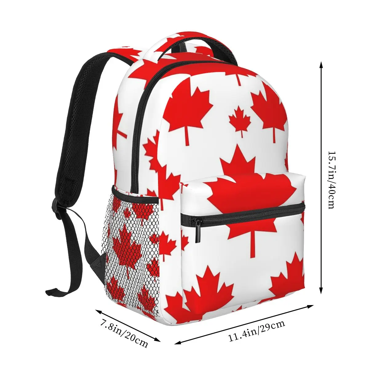 Mochila de cultura nacional con bandera de Canadá para niños y niñas, mochila escolar de dibujos animados, bolso de hombro de gran capacidad