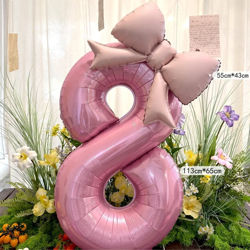 40 inch roze digitale strik boog aluminiumfolie ballonnen voor meisjes bruiloft verjaardag partij decor nummer partij foto rekwisieten aanbod