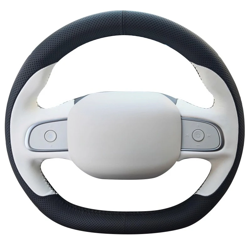 Premium Suede Genuine Leather Hand-Sewn Steering Wheel Cover for Geely Xingyuan Panda Knight Karting