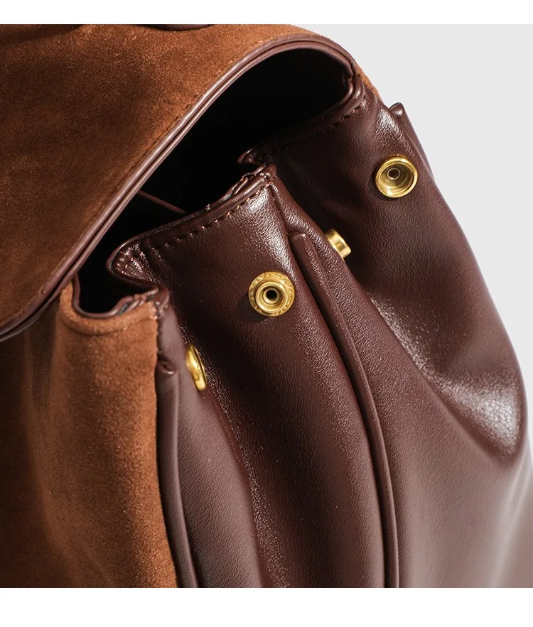 حقيبة يد جلدية عالية الجودة، حقيبة كتف ومحفظة نسائية، حقيبة بتصميم فاخر، جلد ذو سعة كبيرة، متعددة الاستخدامات من فراء الغزلان #5