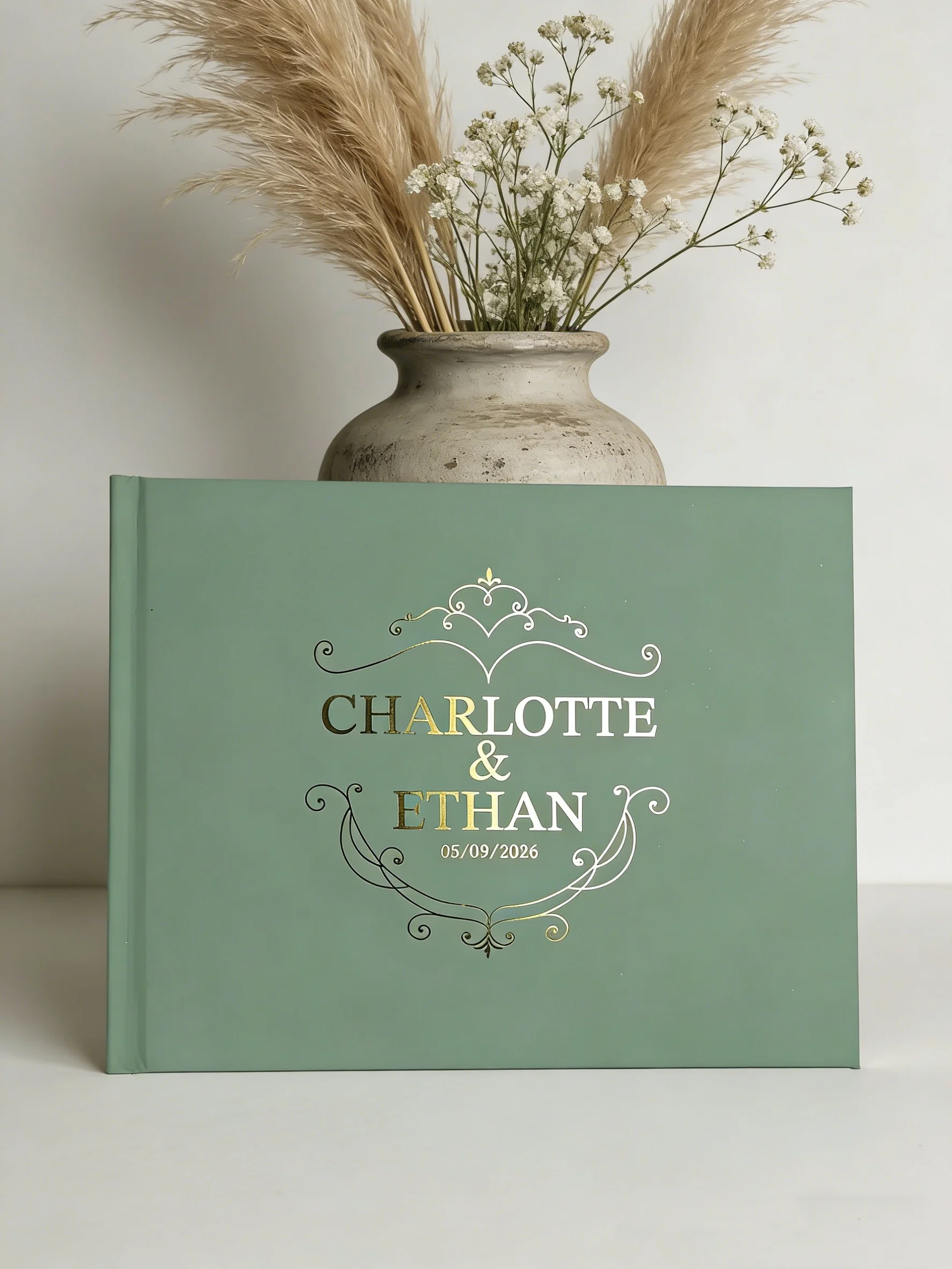 

Personalized Wedding Guest Book Custom Photo Album Sign In Book Elegant Photobooth Memory Keepsake for Wedding Reception Party