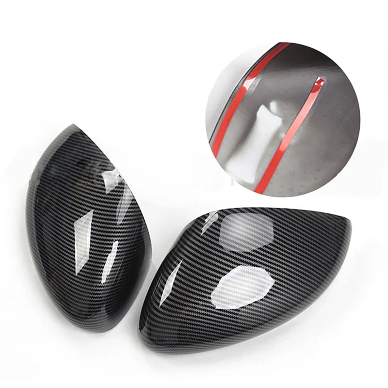 Car Rear View Mirror Case Cover Side Wing Mirror Shell For Ford Mustang MACH-E 2021 2022, Carbon Fiber Pattern