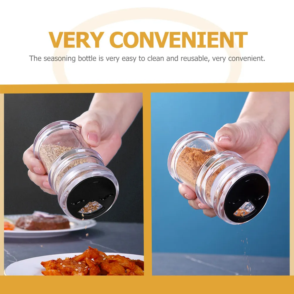 

4Pcs Seasoning Bottles Premium Food-Grade Transparent Salt Pepper Shakers Kitchen Condiment Jars Reusable Multi-Function Plastic