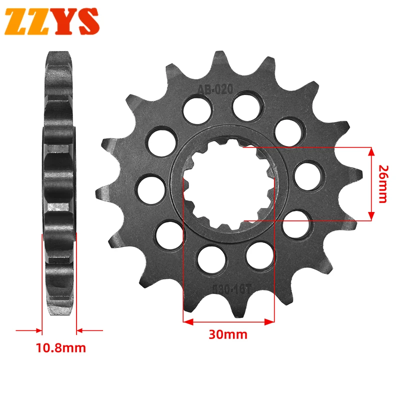 

530 16T 16 Tooth Front Sprocket Gear Staring Wheels Cam For Yamaha Road RD500 RD500L RZV500 RZV500R RZ500 RZ500F RZ RZV RD 500