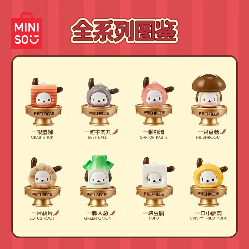 Genuine Sanrio Pochacco Hotpot Party Series Mini Blind Box Toys Cute Pochacoo Figurines Desktop Ornaments For Girl Holiday Gifts