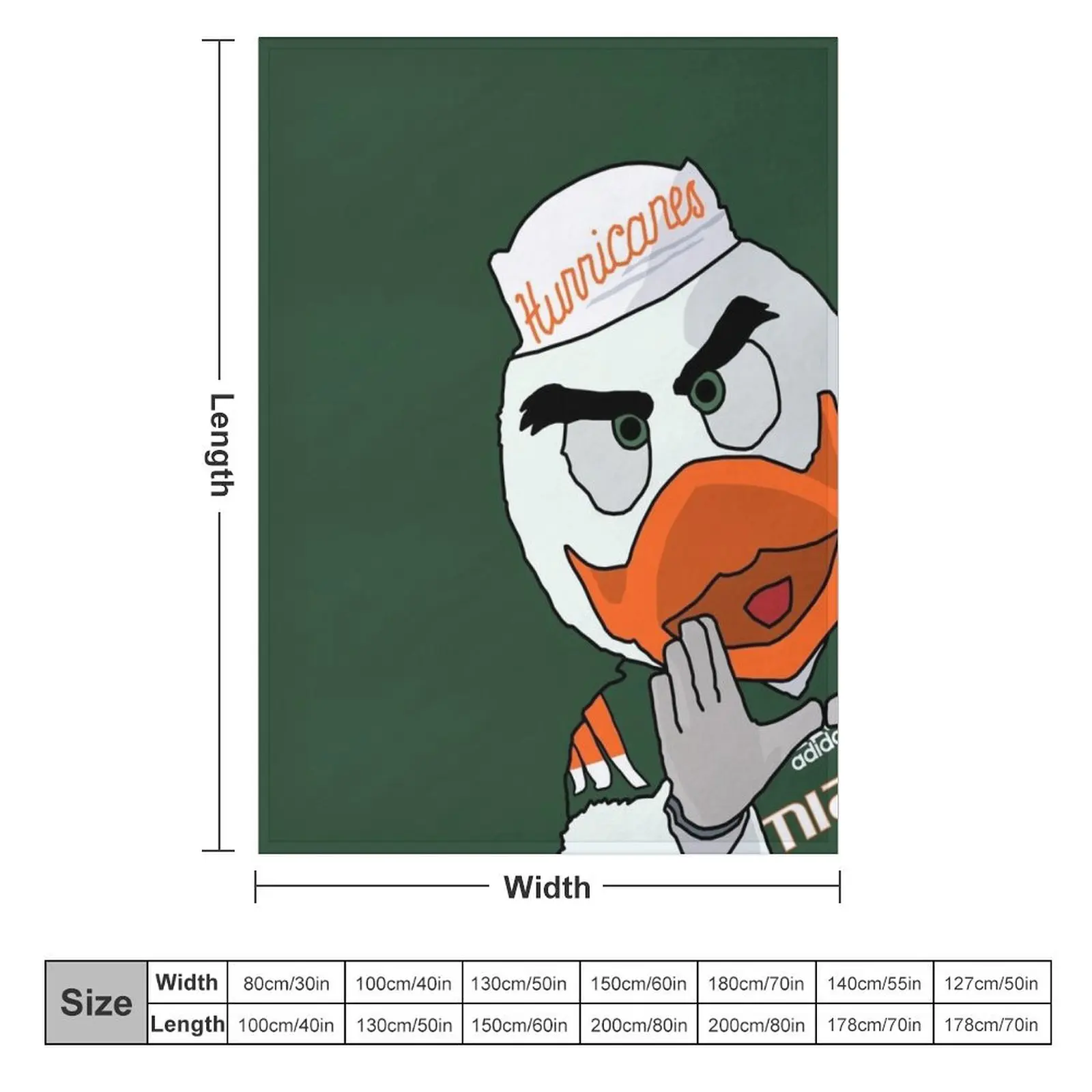 University of Miami - Sebastian the Ibis Throw Blanket Plaid wednesday Blankets