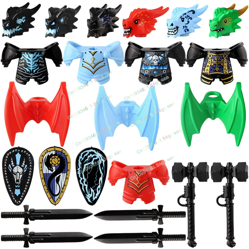 

QQ04-7 Hot Undead Knight Heavy armor Dragon Knights Model Building Blocks accessories Mini action figures Kids for Toys