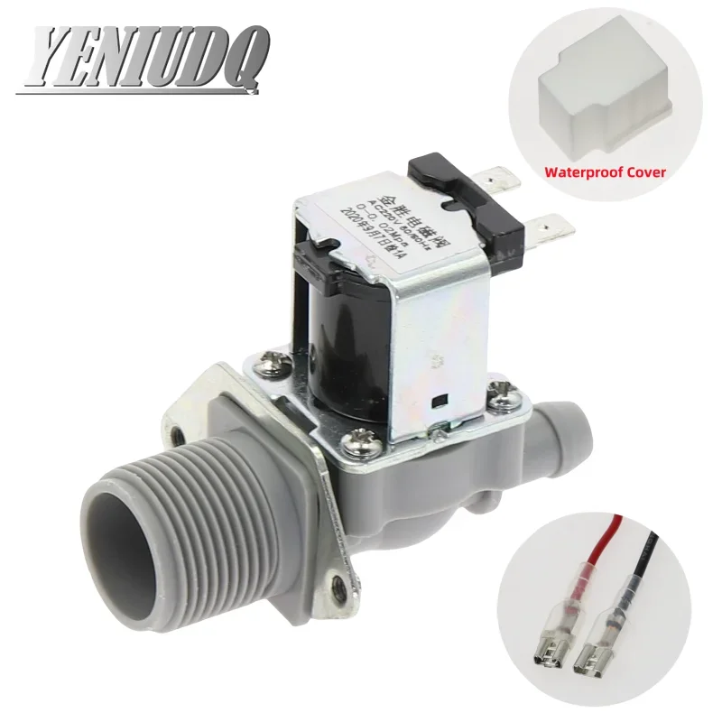 

AC 220V DC 24V 12V Air Conditioning Solenoid Valve G3/4 Male Thread to 12mm Pipe Ice machine Inlet Valve Plastic Solenoid Valve