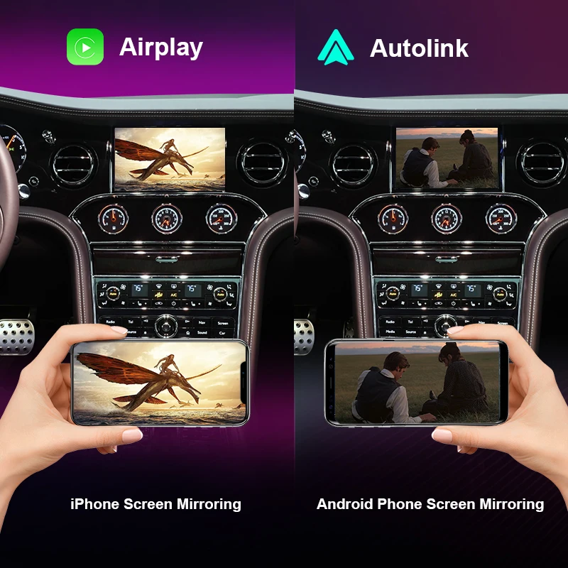 Wireless CarPlay For Bentley Mulsanne Android Auto Airplay Mirror link Retrofit Car Ai Box Multimedia USB Navigation DSP Camera