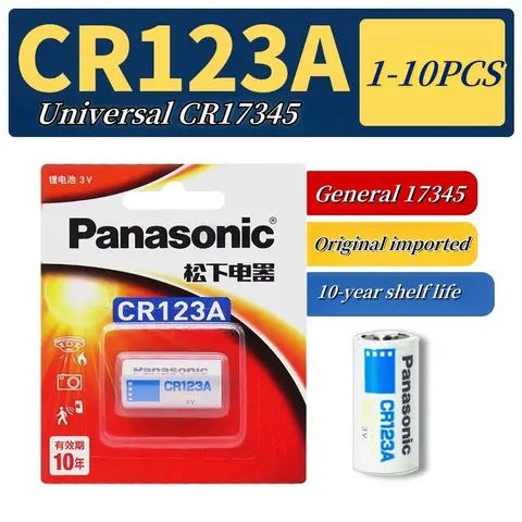 Hot Sell 1-10Pcs Original Panasonic CR123A Lithium 3V Arlo Camera Battery CR123A CR17345 DL123A EL123A 123A