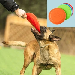 1pcs Soft Non-Slip Dog Flying Disc Silicone Game Frisbeed Anti-Chew Dog Toy， Pet Puppy Training Interactive Funny Dog Supplies