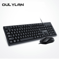 T-WOLF TF500 Keyboard Mouse Set Spanish English Home Gaming Office Business USB Wired Keyboard and Mouse Set