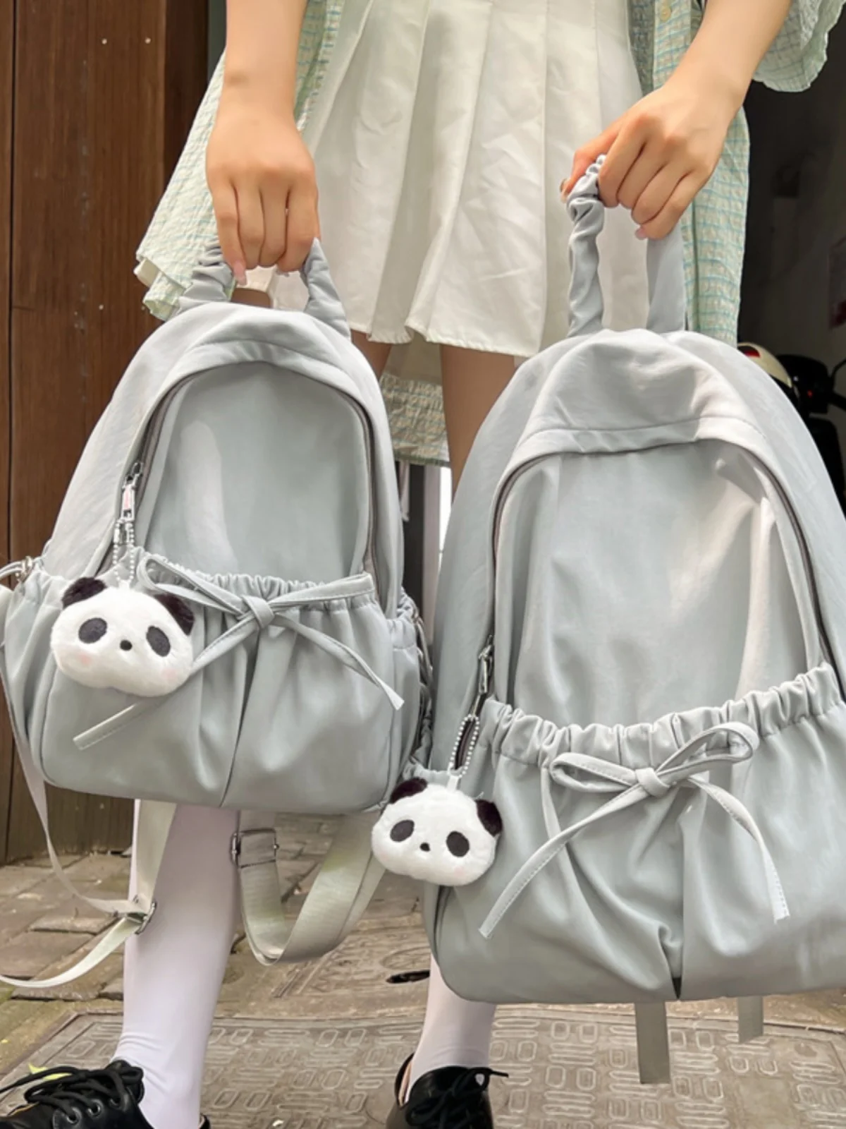 Cute  Knot Soft Shoulder Bag for High School Middle School College Students Backpack Japanese Style High Aesthetic V...
