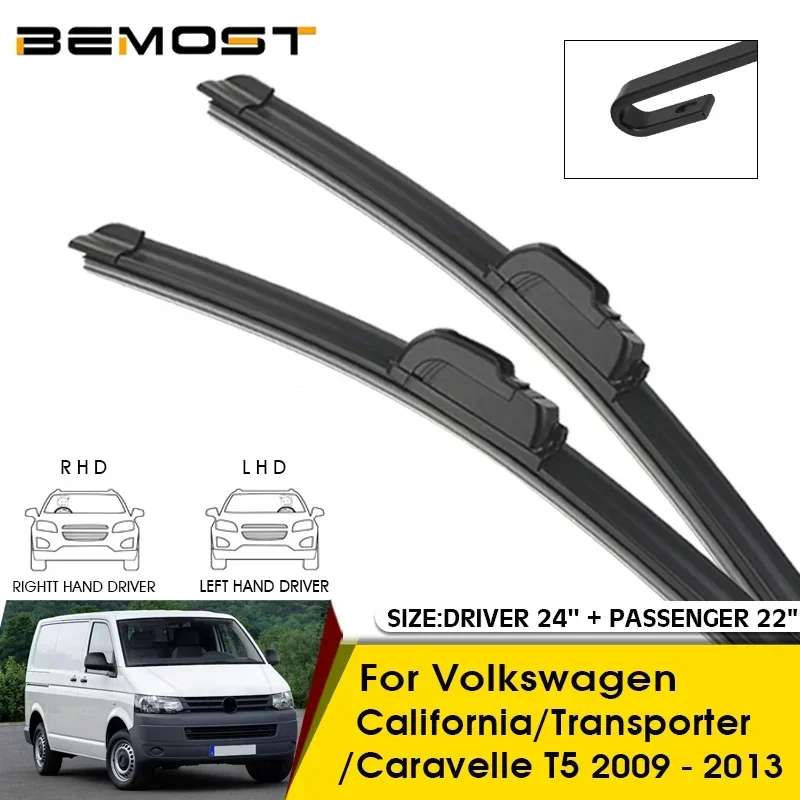 

Car Wiper Blades For Volkswagen California/Transporter/Caravelle T5 2009-2013 Windshield Windscreen Front Window Blades 24"+22"