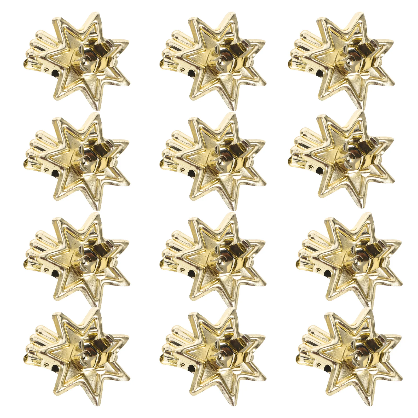 

12pcs Metal Clip-On Holder Star Shape Christmas Tree Taper Clips Party Table Decor Drip-Proof Sturdy Base Holiday Event