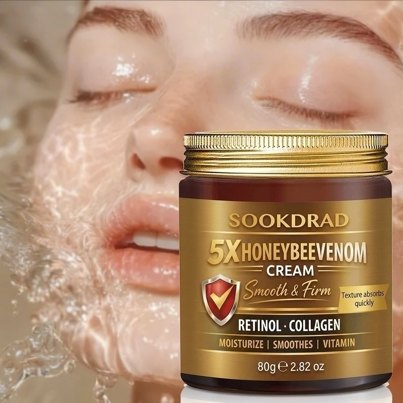 5X Honeybee Venom Cream, Retinol & Collagen, Vibrant Daily Care, Moisturize & Firm, Face/Neck/Body, All Skin, 80g