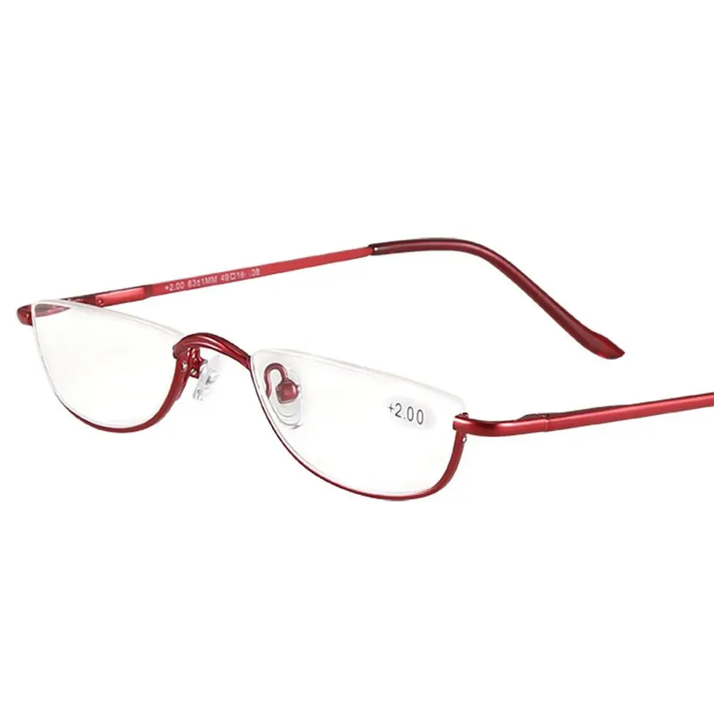 New Half Moon Metal Spring Hinge Reading Glasses Half Frame Ultra Light Resin Eyeglasses Vision Care +1.00~+4.0 Diopter