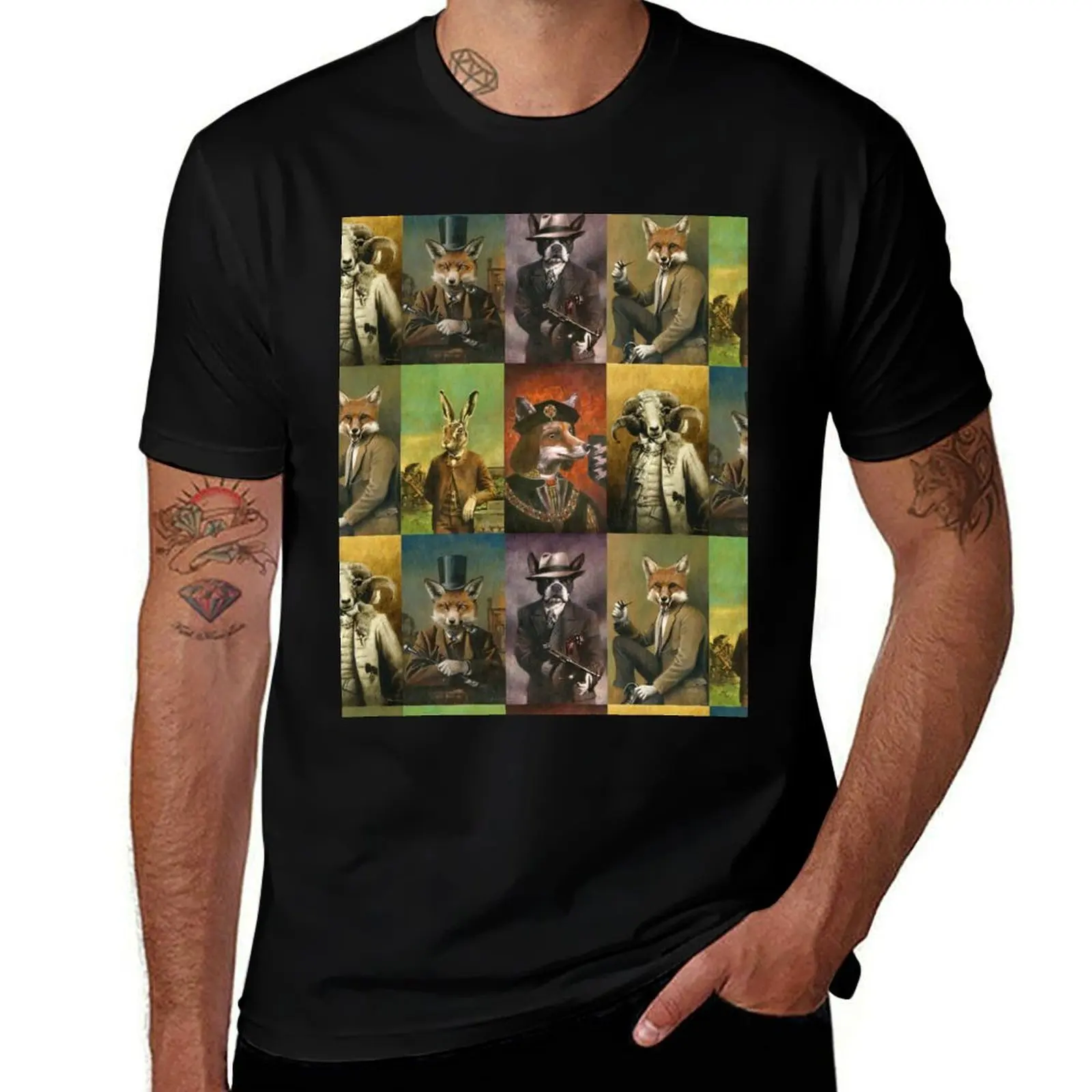 

t Montage Historical t t shirt oversize Animals shirts designer man cotton anime man Clothed shirt T-Shirt