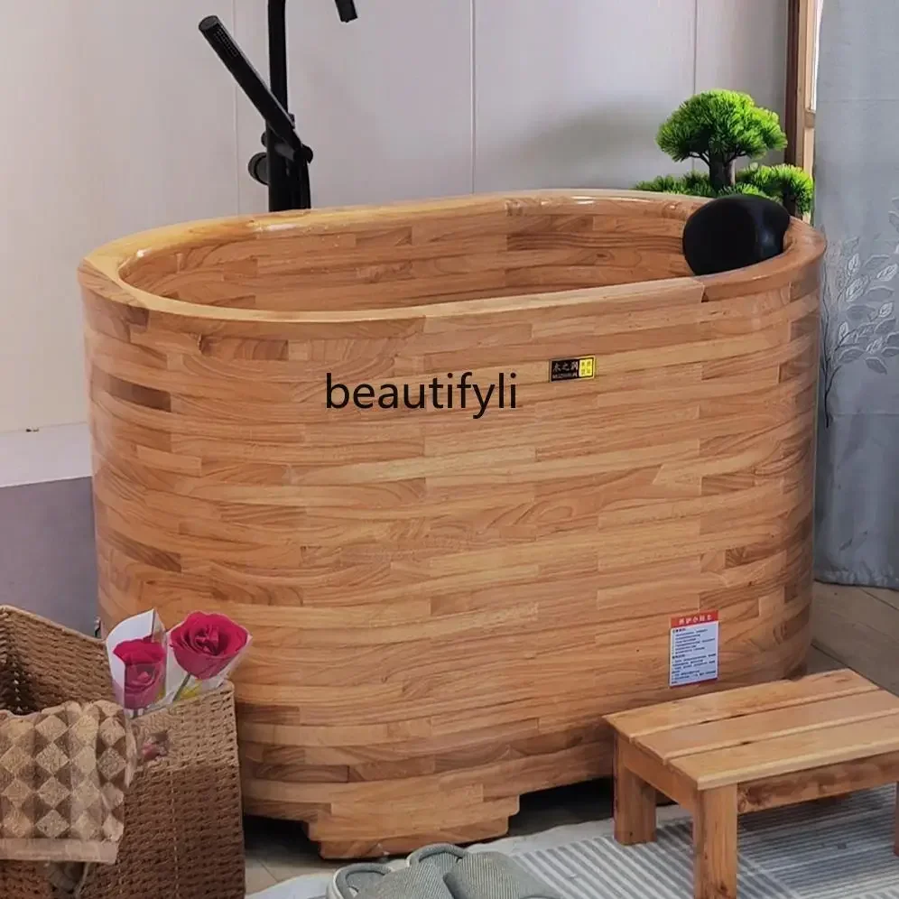 

ss K178 ss25 Wooden bathtub bath wooden bucket small apartment household seated independent mini adult bath tub plus high depth