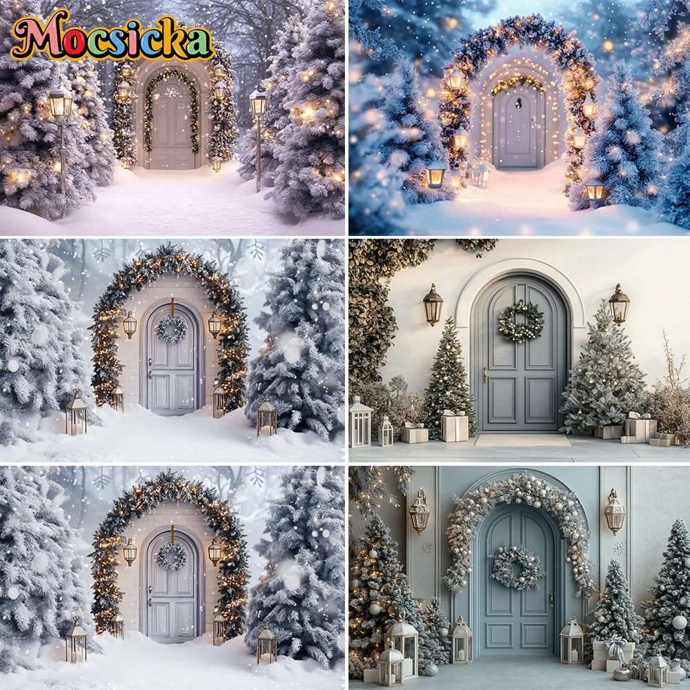 

Christmas Pink White Red Backdrop for Photography New Year Xmas Tree Window Photo Background Home Party Studio Supplier