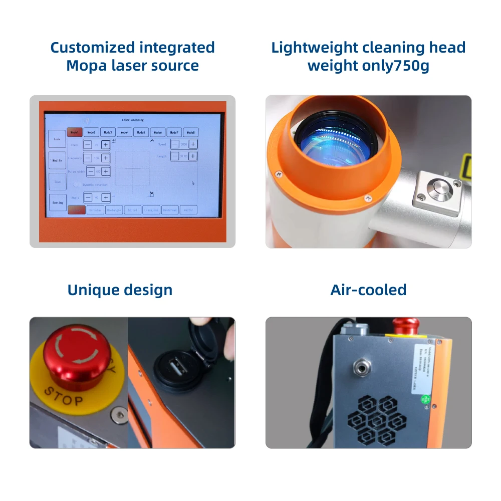 Rugzak Handheld Fiber Laser 100w Pulse Laser Reinigingsmachine Laserreinigingsmachine Roestverwijdering voor huishoudelijke reiniging