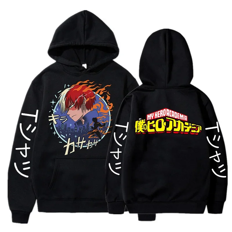 Japanese Anime My Hero Academia Graphic Hoodies Cartoon Boku No Hero Academia Gothic Y2k Streetwear Korean Style Sweatshirts