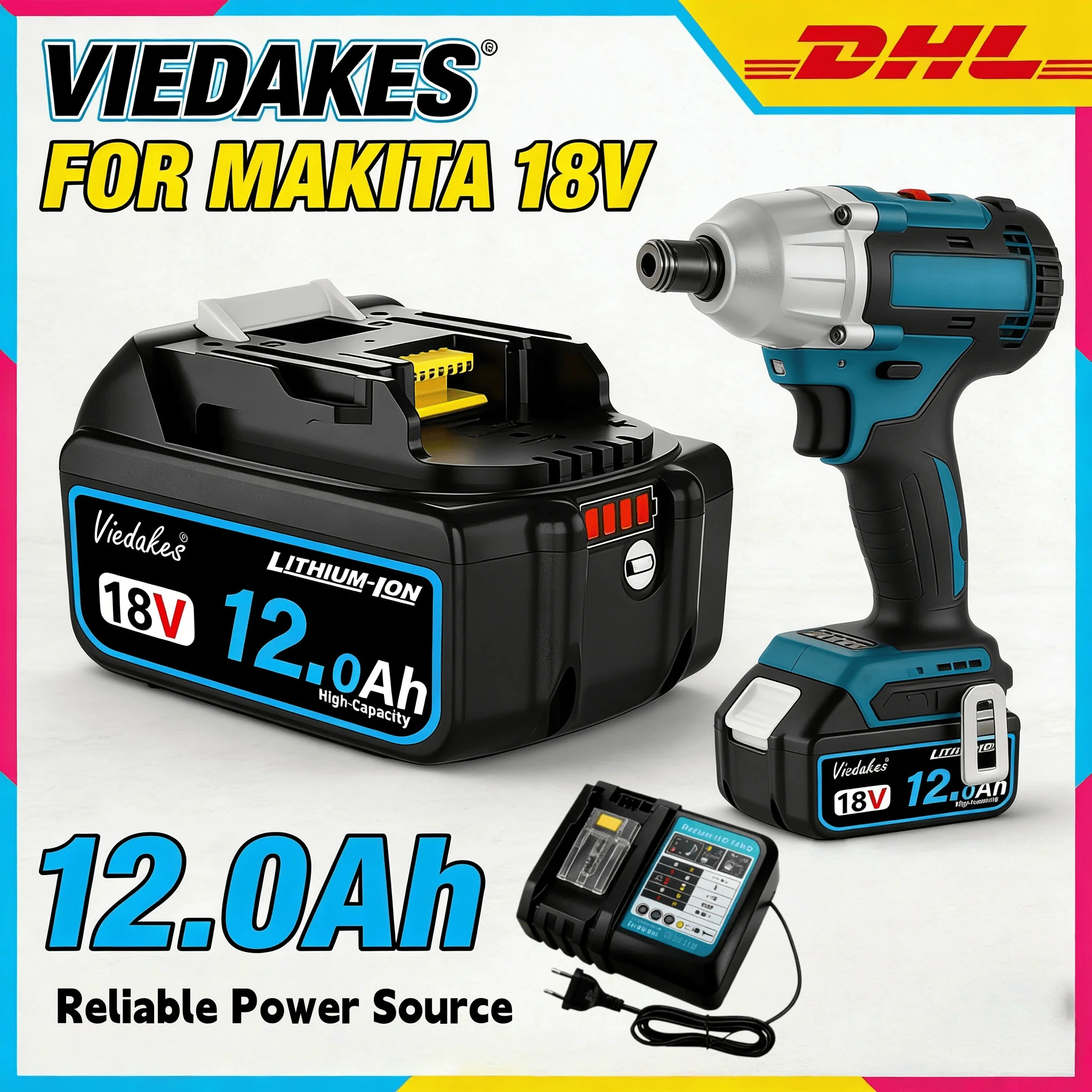 

For Makita 18V Battery 12Ah 18650 High Capacity Battery Fast Shipping & Quality After-Sale Support