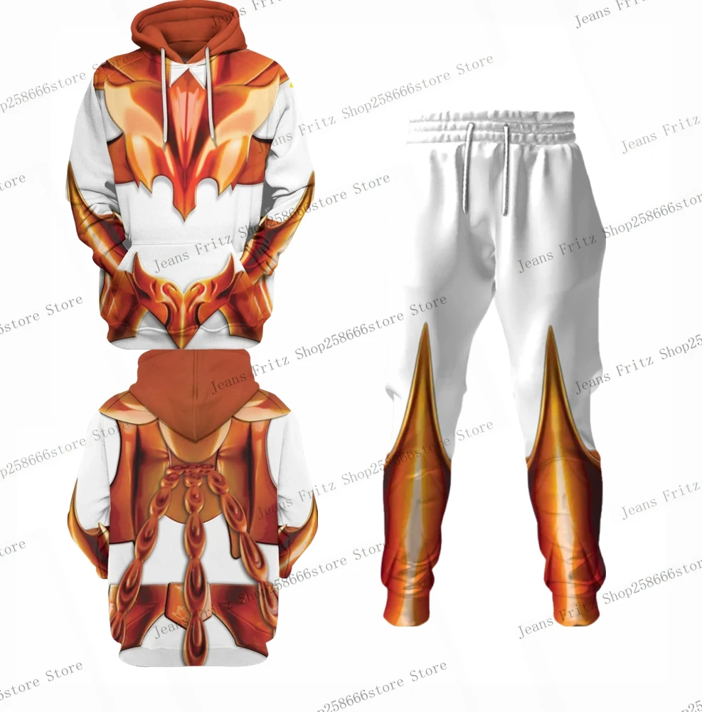 Popular Cosplay Anime Saint Seiya 3D Print hoodie pants 2pcs sets Street Harajuku Tracksuit Men Sports Kids Hoodie 2pcs suits