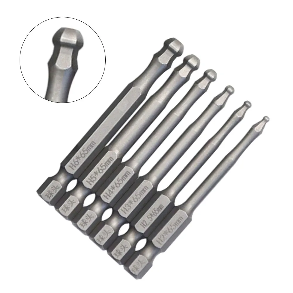 Imagem -04 - Long Ball End Hex Screwdriver Bit Metric Hex Bit Cabeça de Lote Magnética Driver Bit Ferramentas Manuais 65 mm 1pc