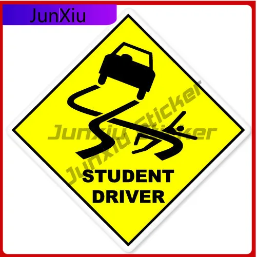

Student Driver Caution Funny car Funny Boat Motorcycle Scratch Cover Vehicle Decor Vinyl Decal For Car Truck SUV Window Bumper