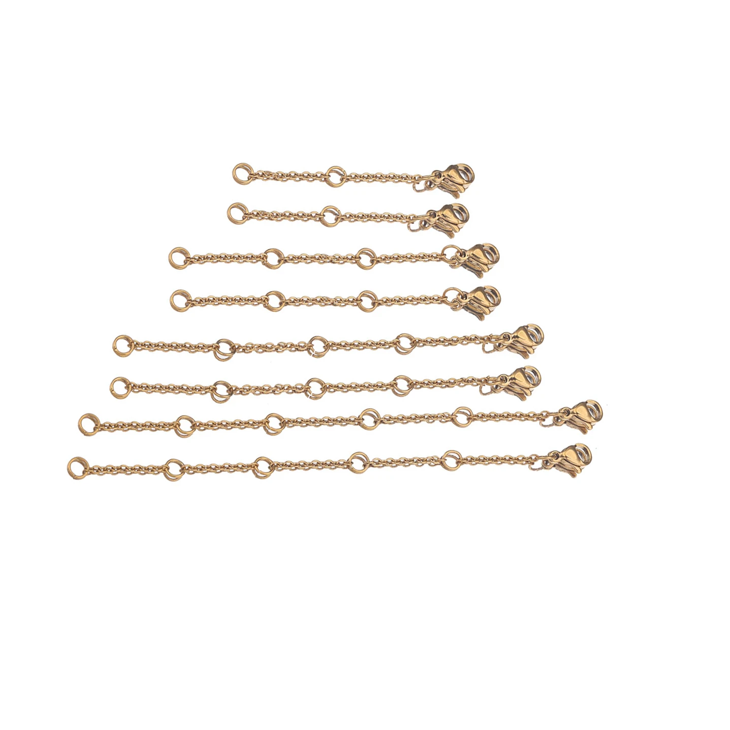 

10pcs Necklace Chain Extender Stainless Steel Extension Tail Chain Removable for DIY Jewelry Making Bracelet Supplies
