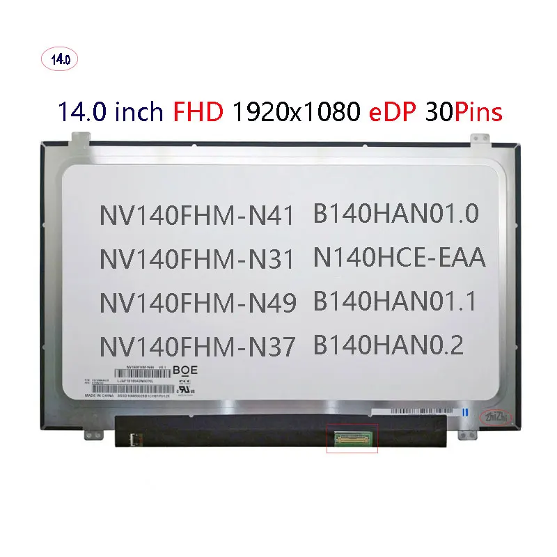 14.0 inch IPS LCD Screen for Lenovo ThinkPad L480 L490 T460s T470s E460 E465 L460 A475 T480s T460p T450 FHD Laptop 01YN143