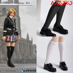 ZYTOYS ZY1030 ZY1039 1/6 Scale Female Sweet Academic Black Leather Shoes Solid Mid Length Socks 12'' Action Figure Body Model