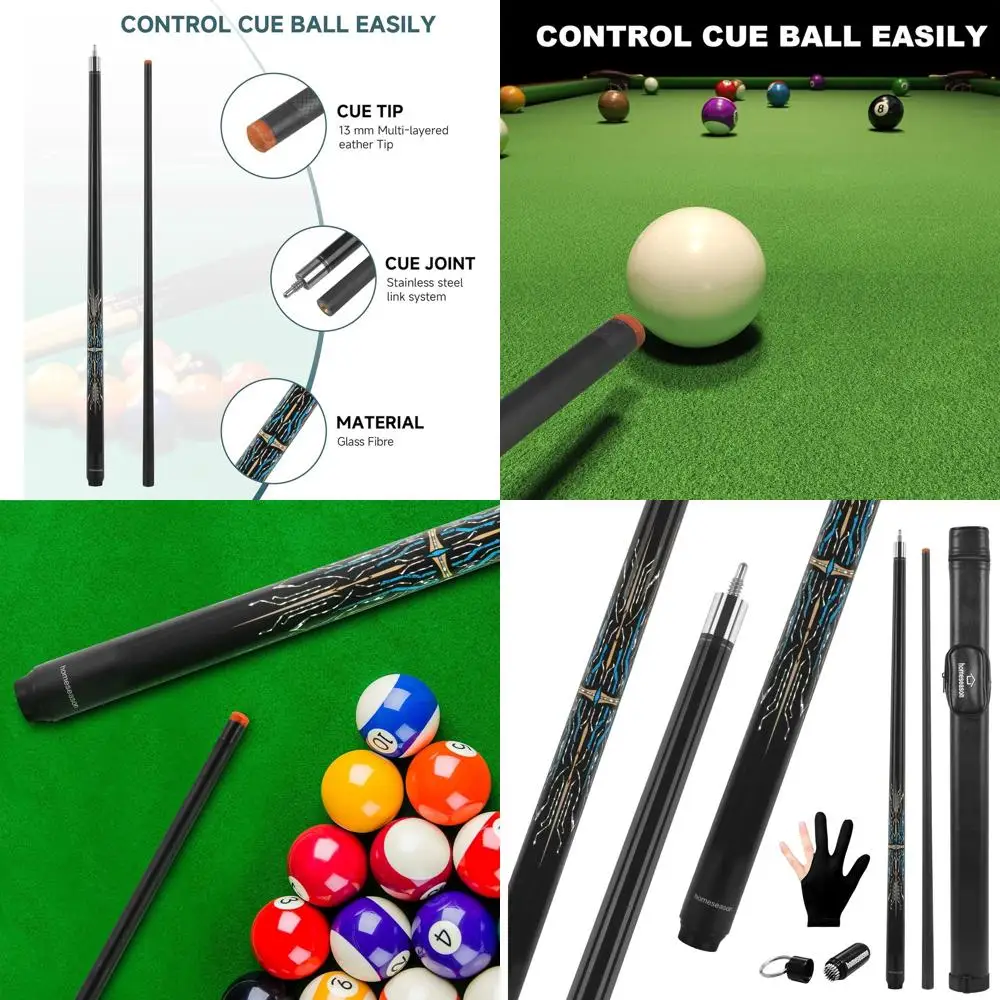 

Professional 58 Fibreglass HomeSeason Billiard Cue with Low Deflection for Pool Games