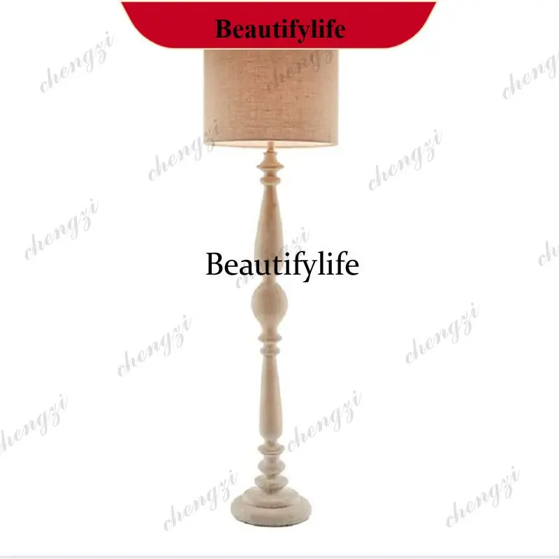 M138 American country retro solid wood old bed and breakfast resort hotel living room sofa lamp bedroom bedside decorative floor