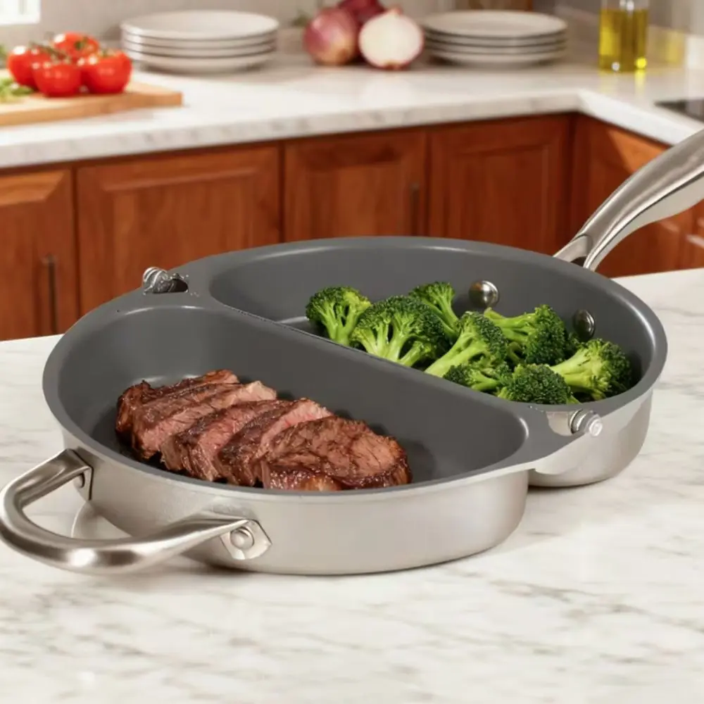 

Portable Non-stick Folding Double-sided Frying Pan Aluminum Lightweight Omelette Pan Fast Heat Camping Frying Pan Breakfast