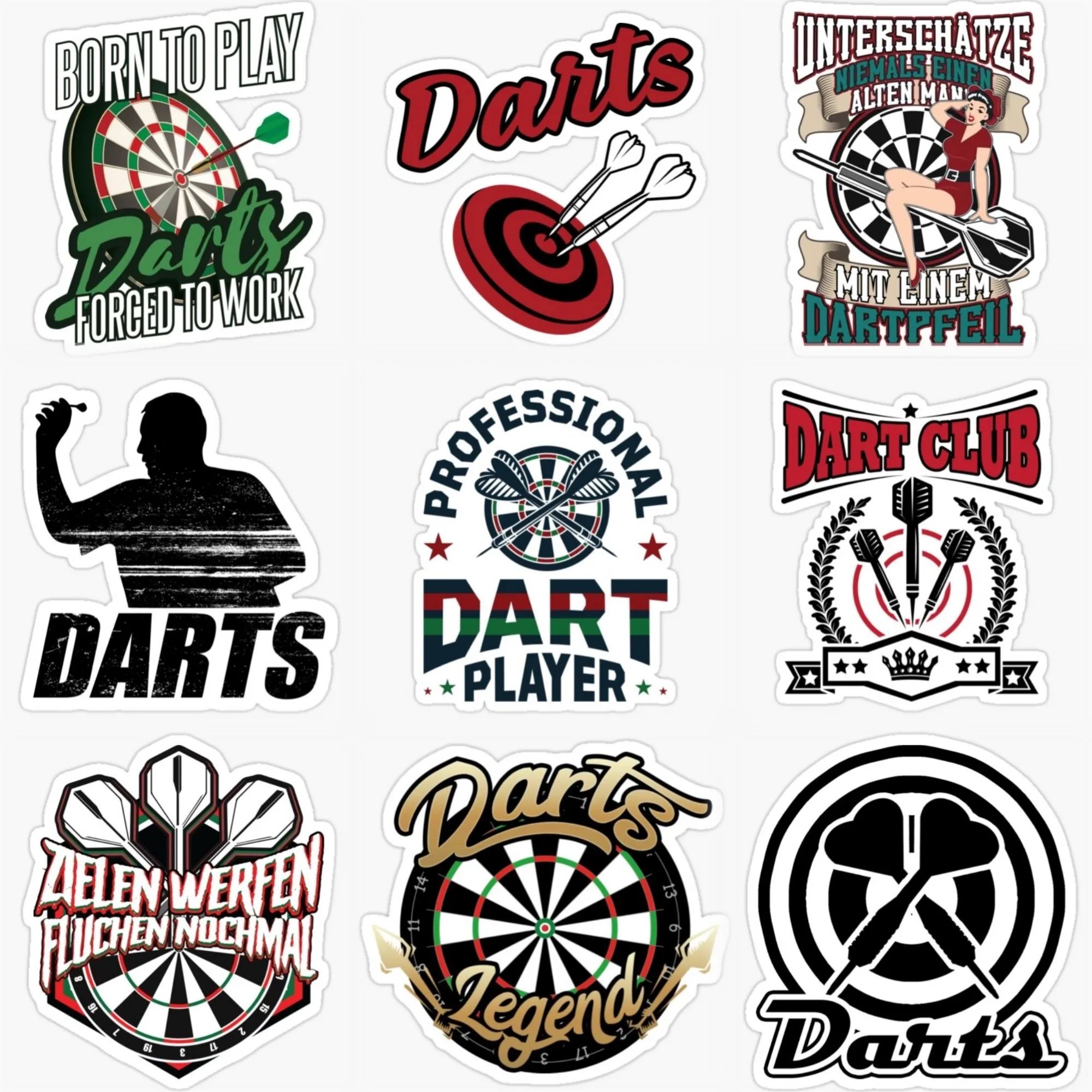 

Darts Playing Creative PVC Waterproof Car Sticker for Decorate Car Motorcycle Off-road Wall Fridge Helmet Decal Accessories