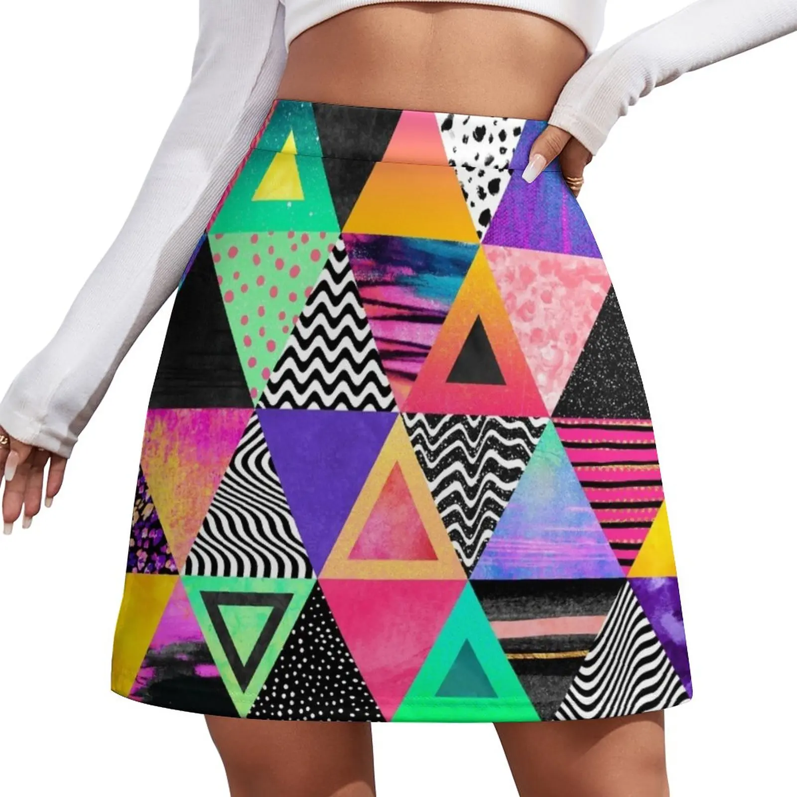 

Quirky Triangles Mini Skirt night club outfits new in external clothes