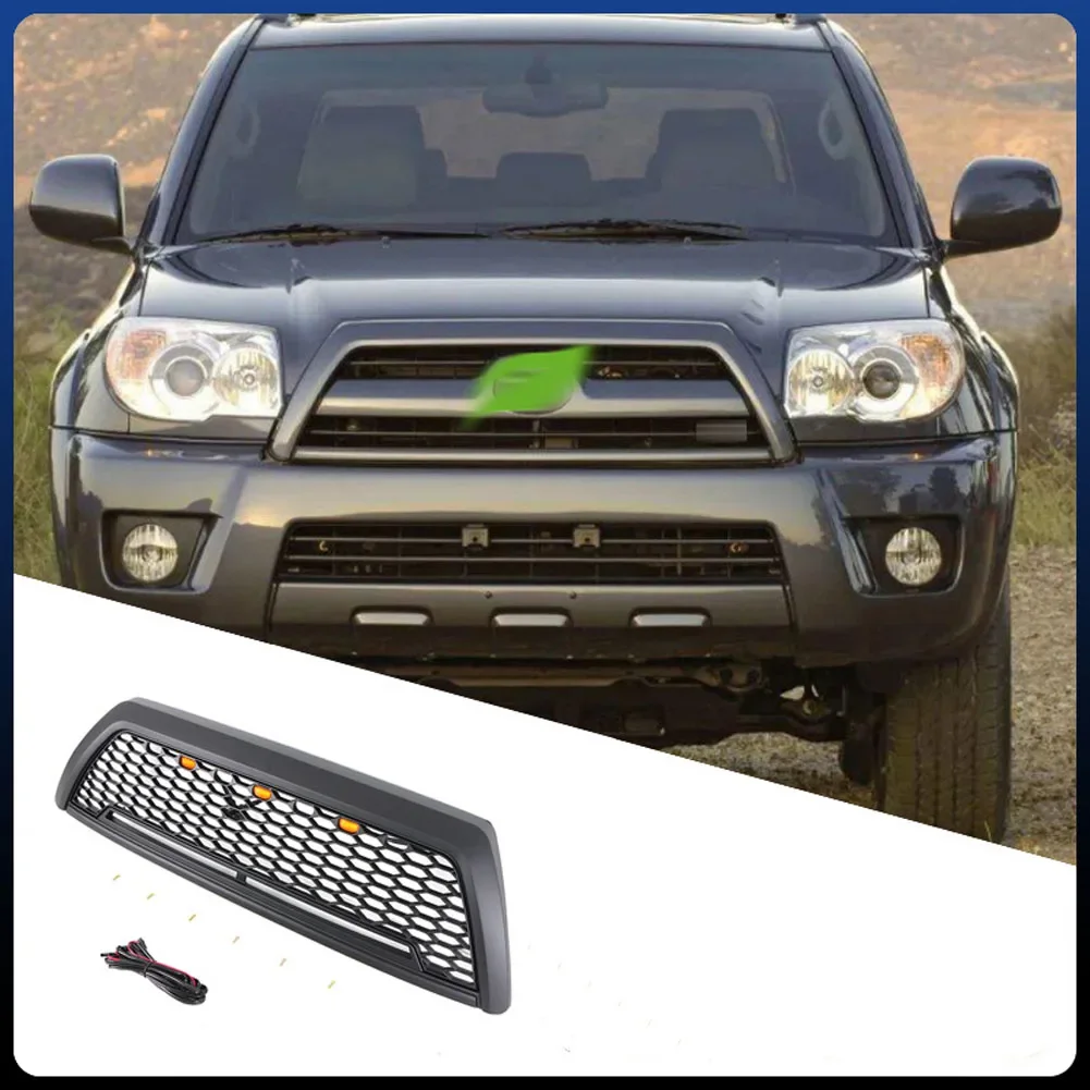 Car Grill For Toyota 4RUNNER 2006-2009 modified with light Grille Grill Mask Front bumper net Car Accessories