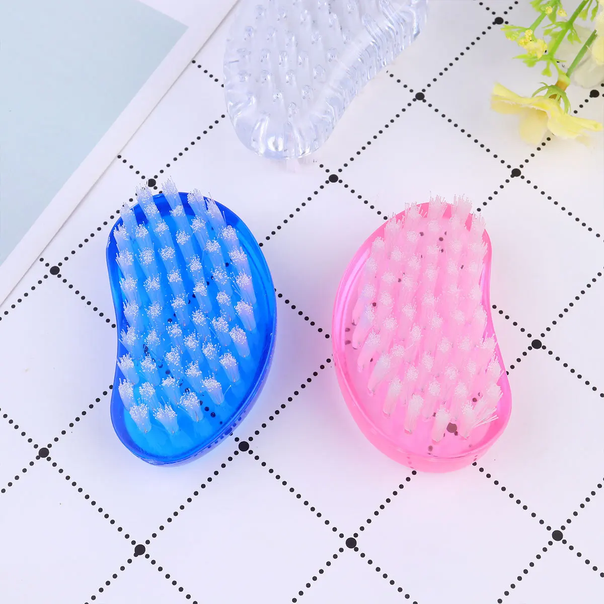 

4pcs Goat Hair Nail Brush For Manicures Professional Nail Art Tools Set Lightweight Easy Use At Home Salon Random Color