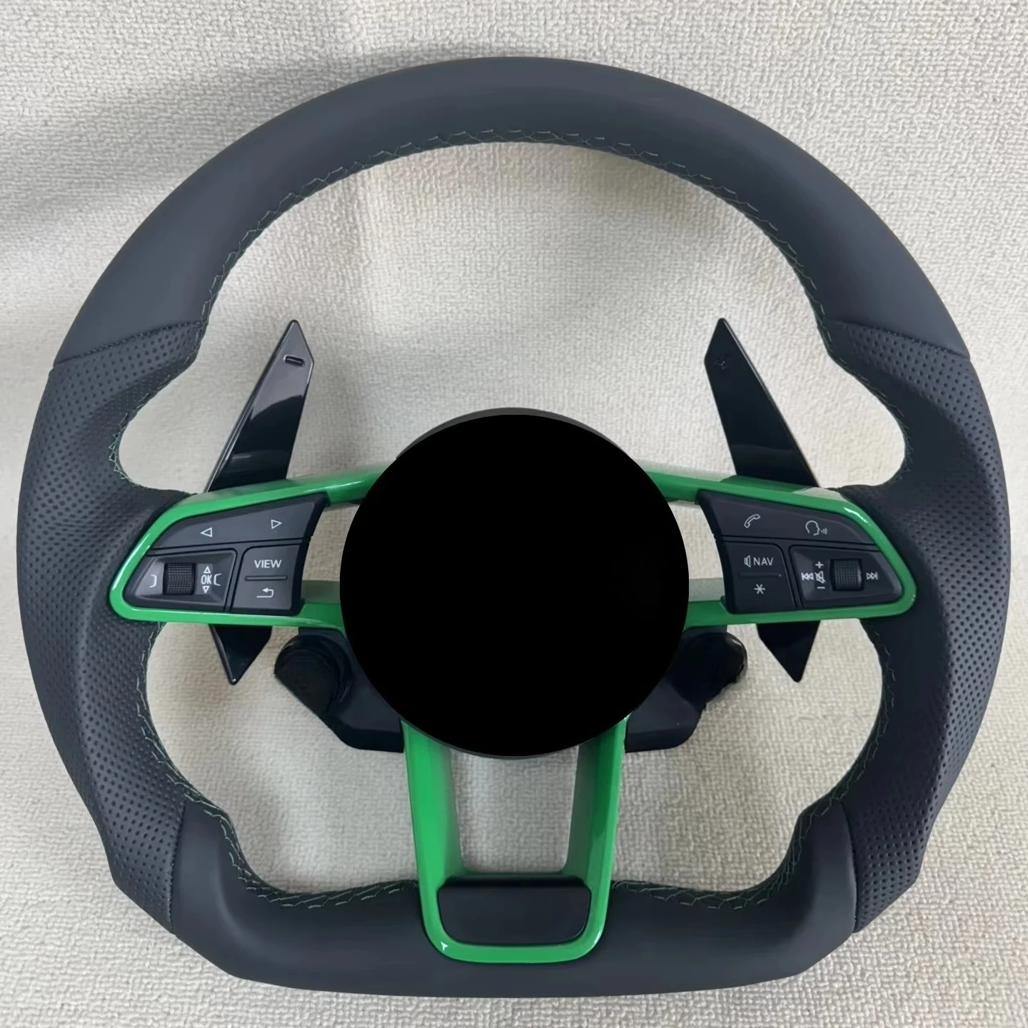 

leather steering wheel with paddle shifter for A7 RS3 RS7 A5 B8 Q8 A5 S3 A4 B8 RS S8 A6 C7 car steering wheel