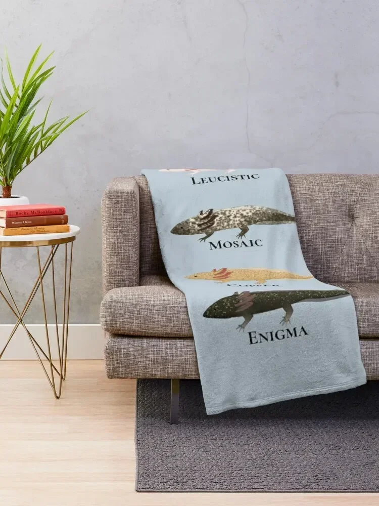 Every Axolotl with Labels Throw Blanket Plush Sleeping Bag bed plaid christmas decoration Blankets