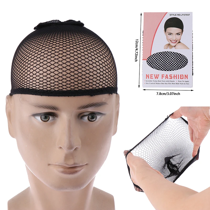 Berretto a cupola in rete nera Berretto in tessuto per capelli in spandex elasticizzato senza colla traspirante per realizzare parrucche