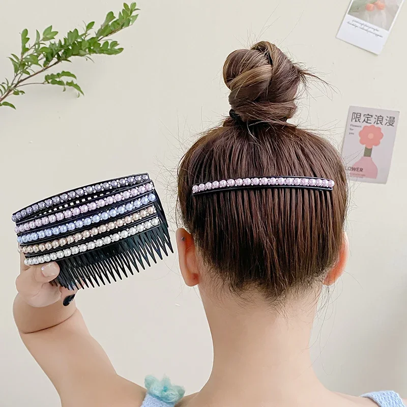 

Korean Elegant Style Hair Clip Pearl Diamond Hair Combs for Women Elegant Joker Fashion Hairpin Girls Hair Accessories