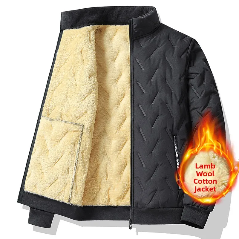 

Men's Winter Thiened Warm Cotton Jaet Coat Fce Lined Loose Casual Versatile Stand Collar Windproof Polyester Nylon Com...