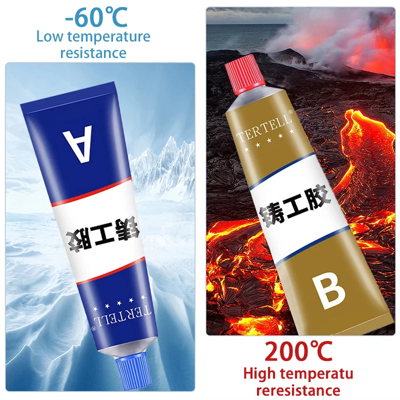 AB Casting Repair Glue, Enchimento De Soldagem De Metal Líquido Resistente A Alta Temperatura, Cola De Reparo De Metal para Defeito De Fundição De