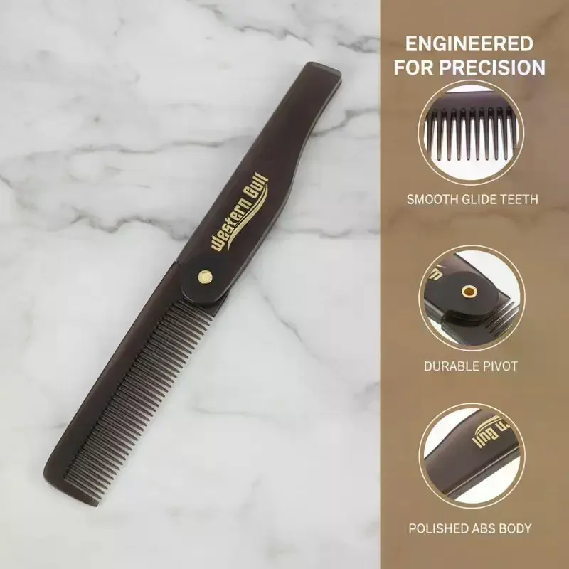 Portable Foldable Pocket Combs Oil Head Plastic Beard Combs Hair Styling Tool Combs For Man Women Folding Comb Barber Hair Tool