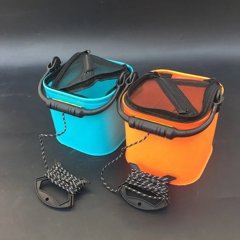 7L/12L Fishing Bucket Portable Plastic Thicken Bucket Car Washing Bucket Outdoor Fishing Travel Camp Box With Zipper Design